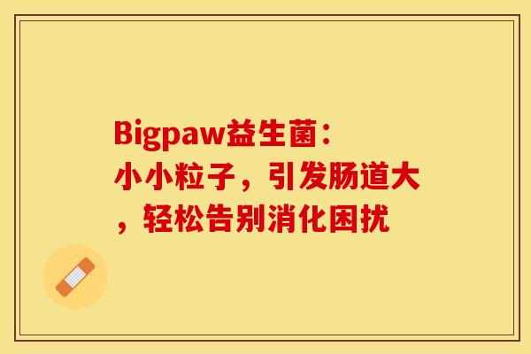 Bigpaw益生菌：小小粒子，引发肠道大，轻松告别消化困扰