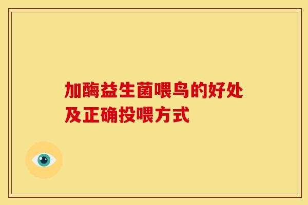 加酶益生菌喂鸟的好处及正确投喂方式