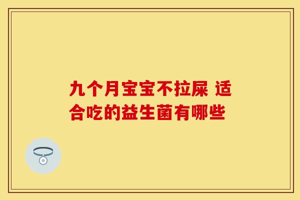 九个月宝宝不拉屎 适合吃的益生菌有哪些