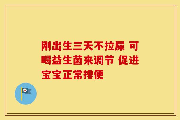刚出生三天不拉屎 可喝益生菌来调节 促进宝宝正常排便