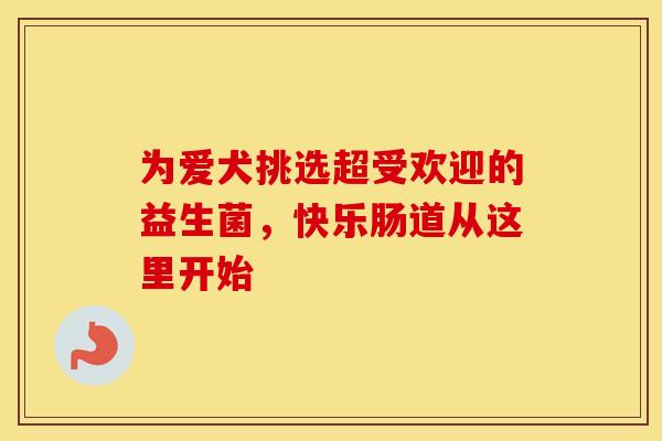 为爱犬挑选超受欢迎的益生菌，快乐肠道从这里开始