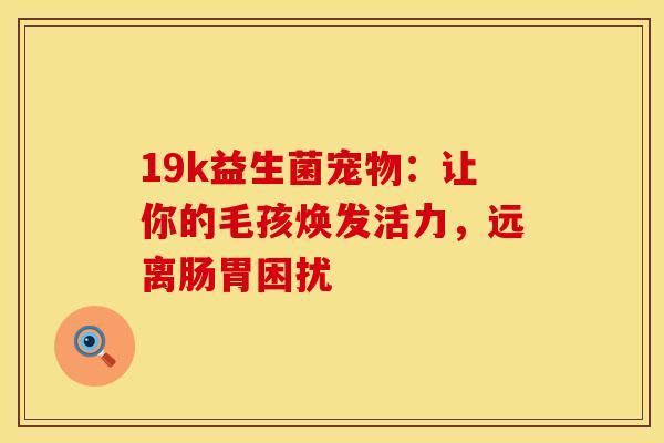 19k益生菌宠物：让你的毛孩焕发活力，远离肠胃困扰