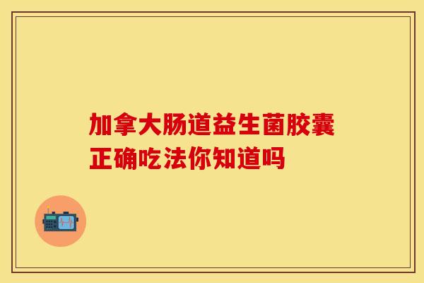 加拿大肠道益生菌胶囊正确吃法你知道吗