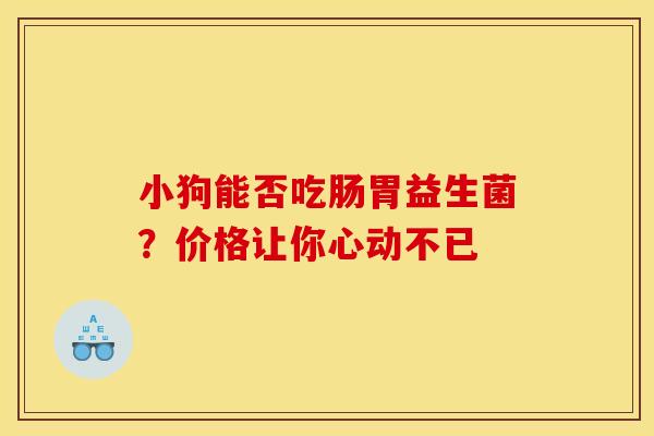小狗能否吃肠胃益生菌？价格让你心动不已