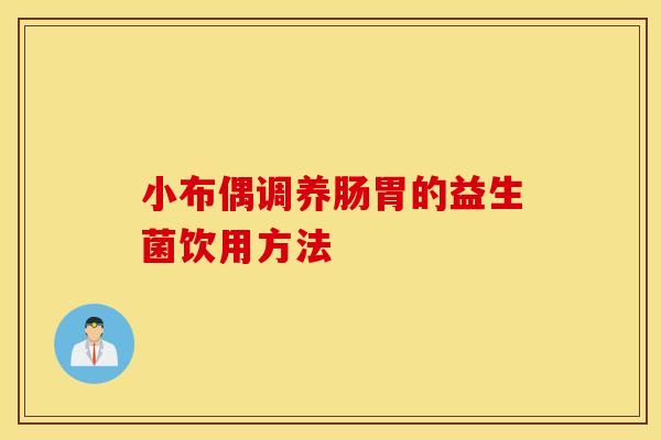 小布偶调养肠胃的益生菌饮用方法