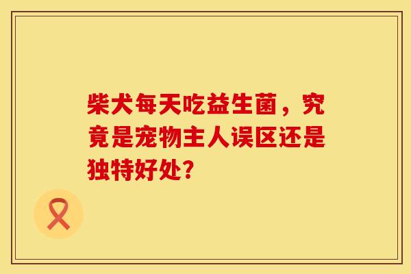 柴犬每天吃益生菌，究竟是宠物主人误区还是独特好处？