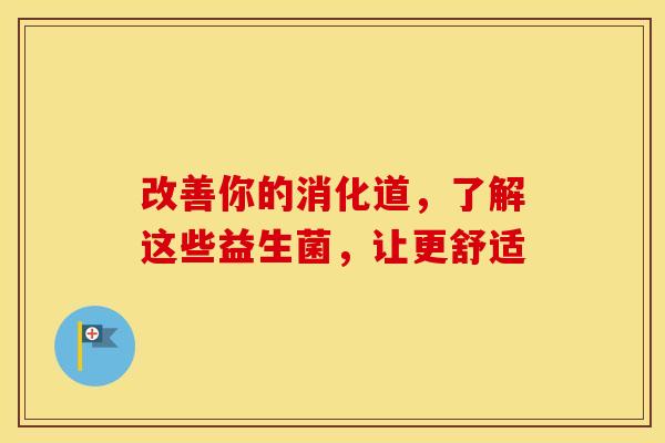 改善你的消化道，了解这些益生菌，让更舒适