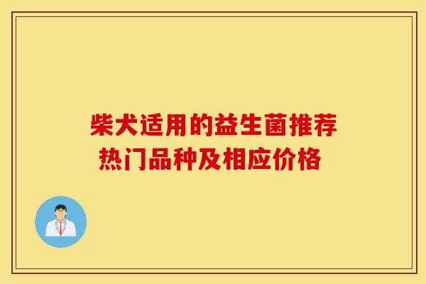 柴犬适用的益生菌推荐 热门品种及相应价格