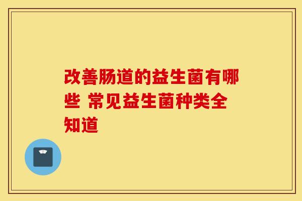 改善肠道的益生菌有哪些 常见益生菌种类全知道