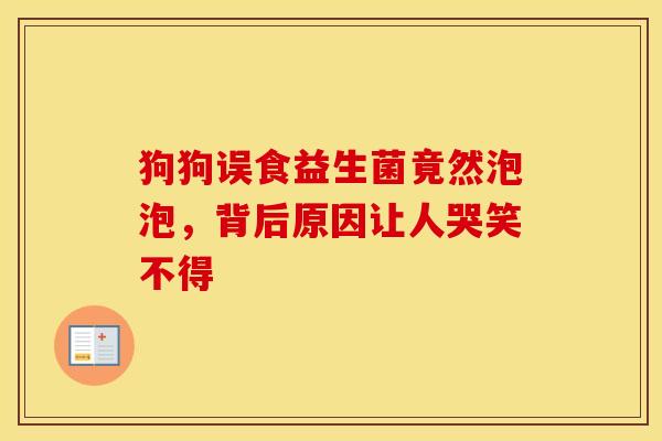 狗狗误食益生菌竟然泡泡，背后原因让人哭笑不得