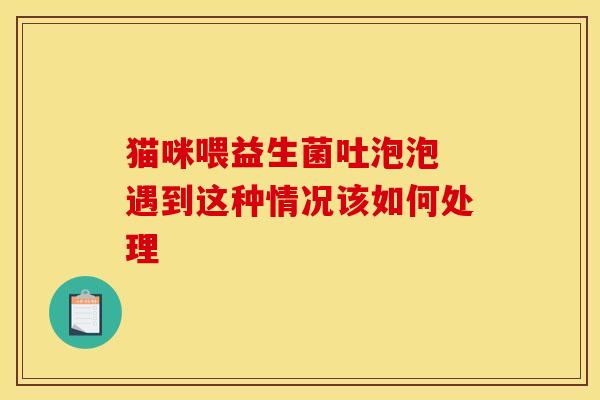 猫咪喂益生菌吐泡泡 遇到这种情况该如何处理