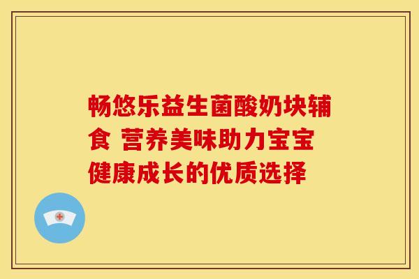 畅悠乐益生菌酸奶块辅食 营养美味助力宝宝健康成长的优质选择