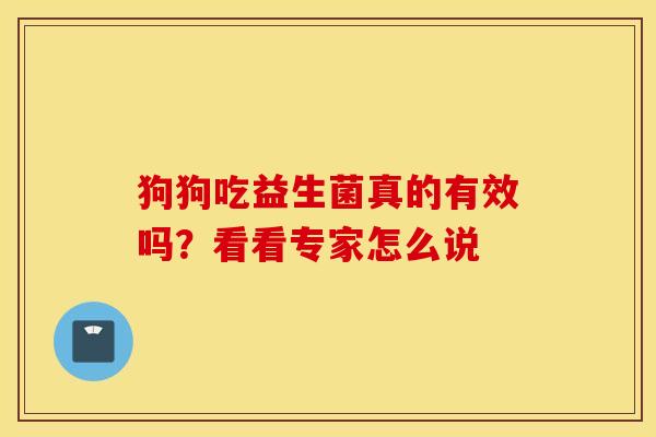 狗狗吃益生菌真的有效吗？看看专家怎么说